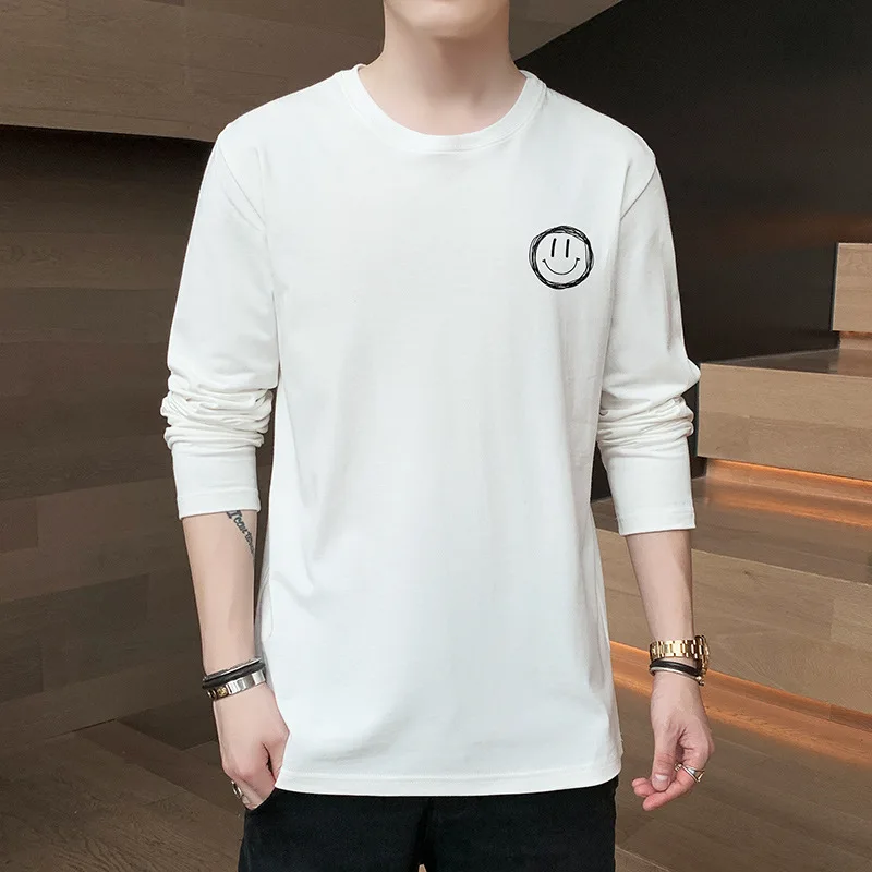 

Cotton sweater men's spring autumn fashion casual long-sleeved T-shirt round neck top men's bottoming shirt new men's clothing