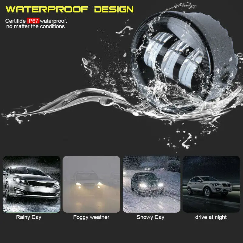 2 шт. 3.5-дюймовый светодиодный фары 30Вт 3000 люмен Круглая противотуманная фара с поворотным сигналом для Лады Приоры.