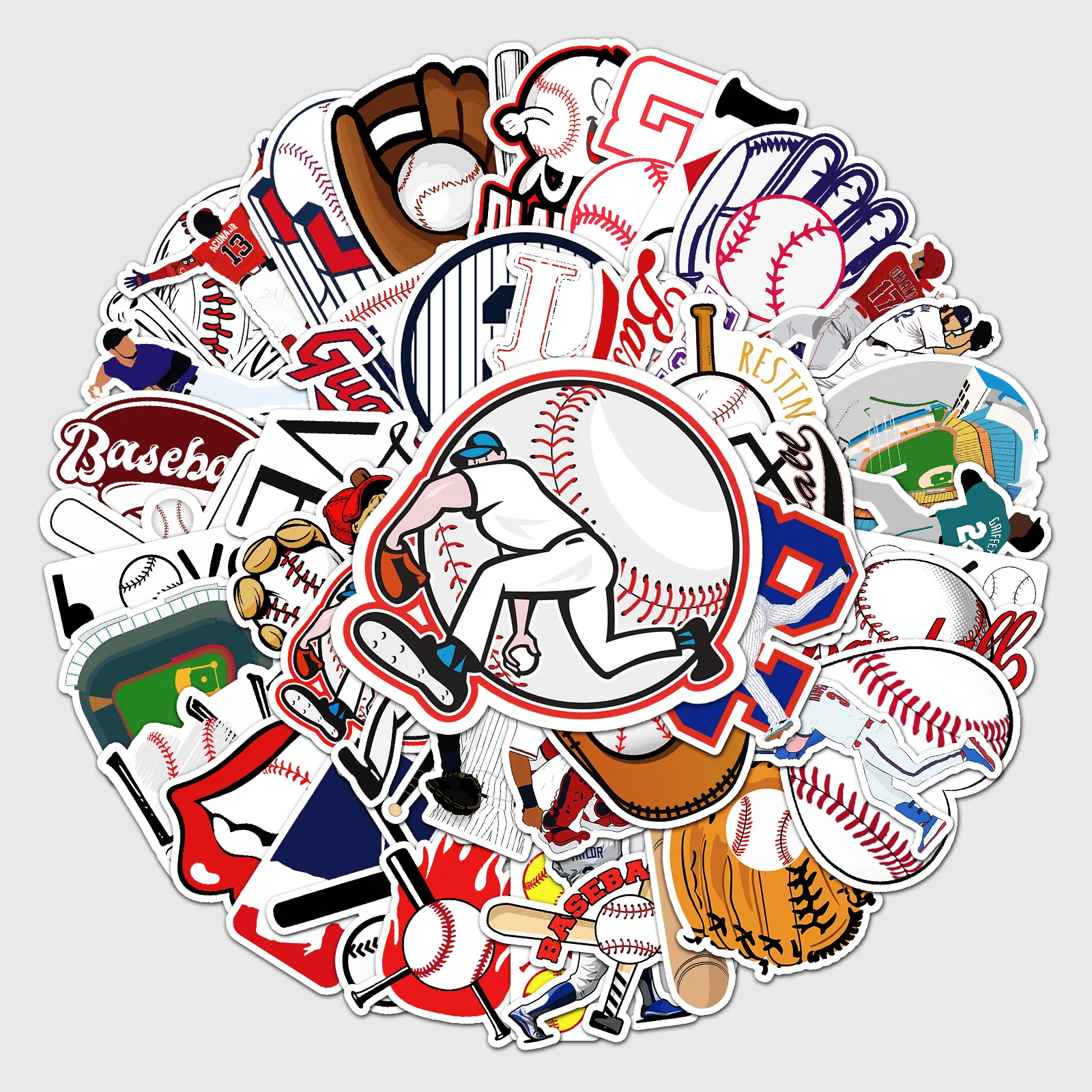 

50 baseball graffiti stickers personality sports stickers sports DIY skateboard luggage stickers waterproof