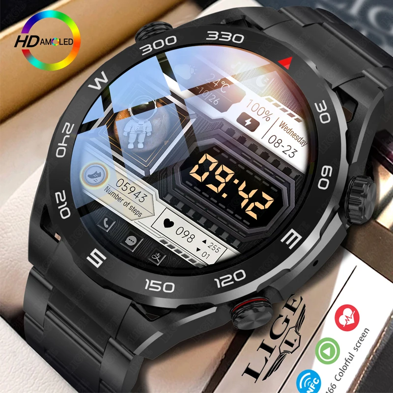 

2023 Wireless Charge Smart Watch Men Smartwatches Bluetooth Call Business Watches NFC Bracelet Waterproof 100+Sports Modes Man