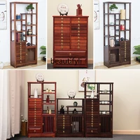 CXH Storage Cabinet Display Stand Tea Cabinet Solid Wood Antique Shelf Multi-Layer Pu'er Tea Tea Cake Cabinet