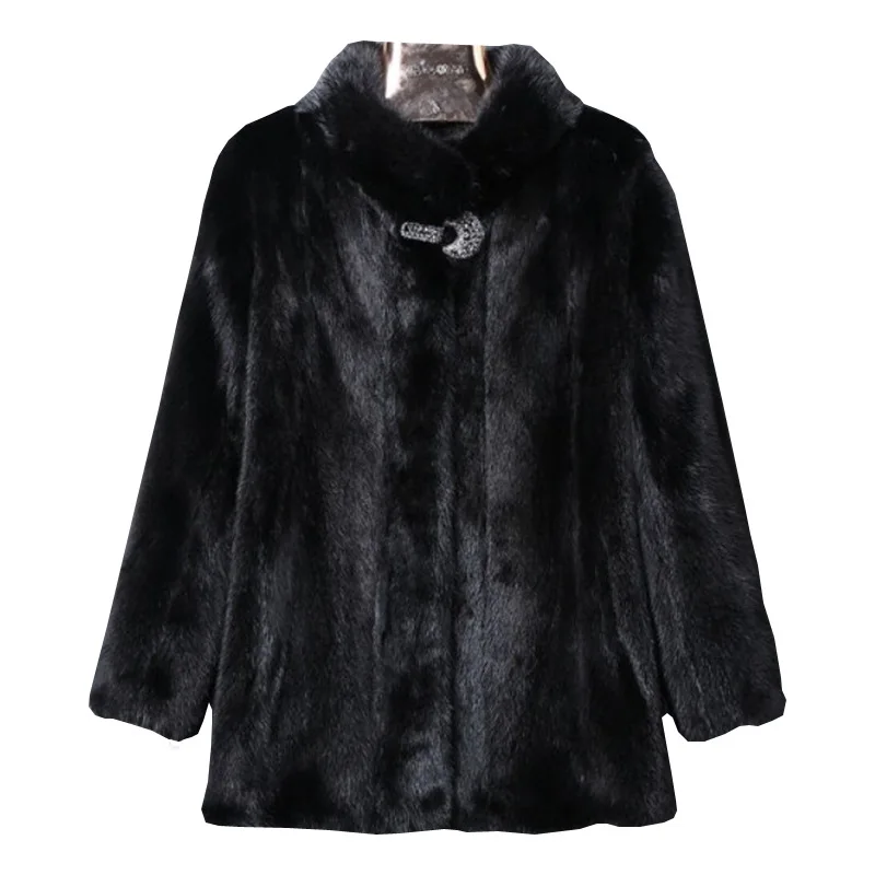 Winter Women's Cold Coat Faux Fur Coat Faux Mink Coat Super Hot Jacket Snow Outercoat Plus Size Korean Fashion Cheap Wholesale