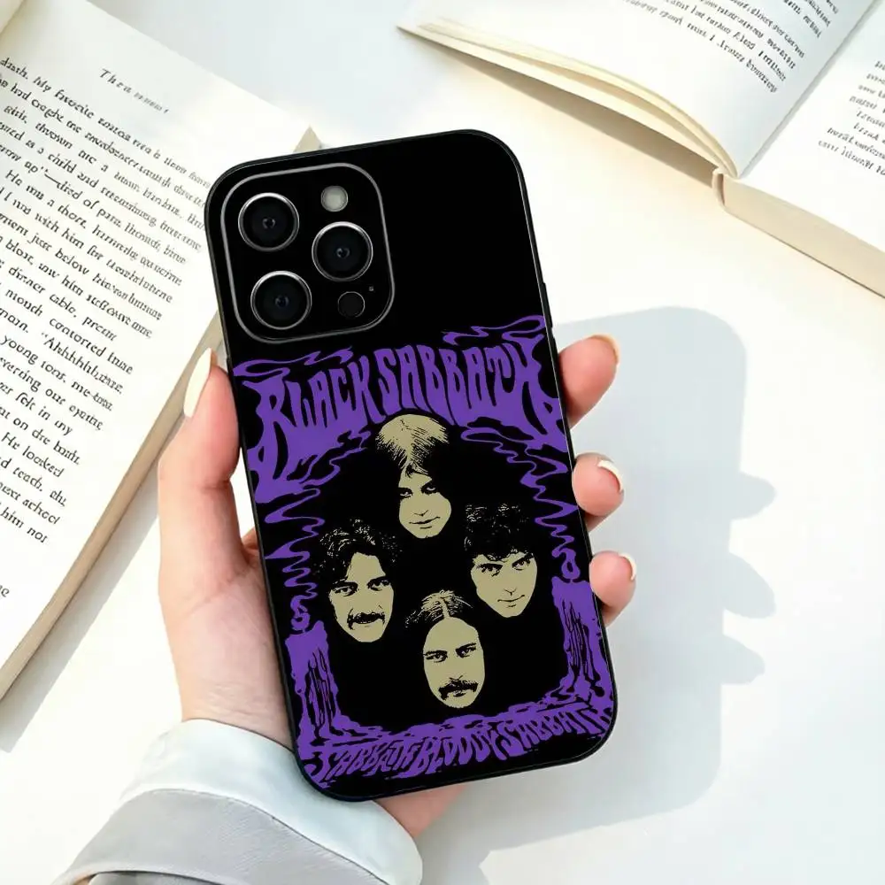 Фото Черный чехол для телефона с изображением группы Black S-Sabbath (хэви-метал) для iPhone 17, 16, 15, 14, 13, 12, 11 Plus, Pro Max и других моделей, мягкий черный чехол №5