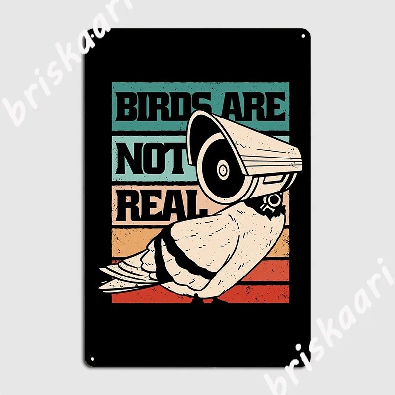 Birds Security Camera Metal Sign Pub Bar Cave Plaques Vintage Tin Sign Poster