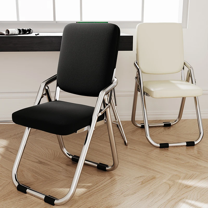 

Soft Folding Dining Chair Computer Comfortable Gaming Desk Chair Bedroom Office Stool Backrest Seat Cadeira Home Furniture