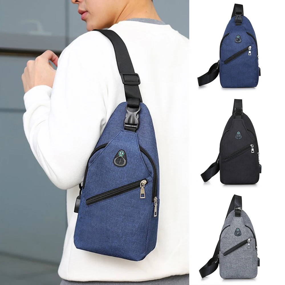 

New Unisex Sling Bag Splash-Proof Oxford Cloth Shoulder Fanny Pack Adjustable Strap Zipper Clousre Chest Bag for Men Women