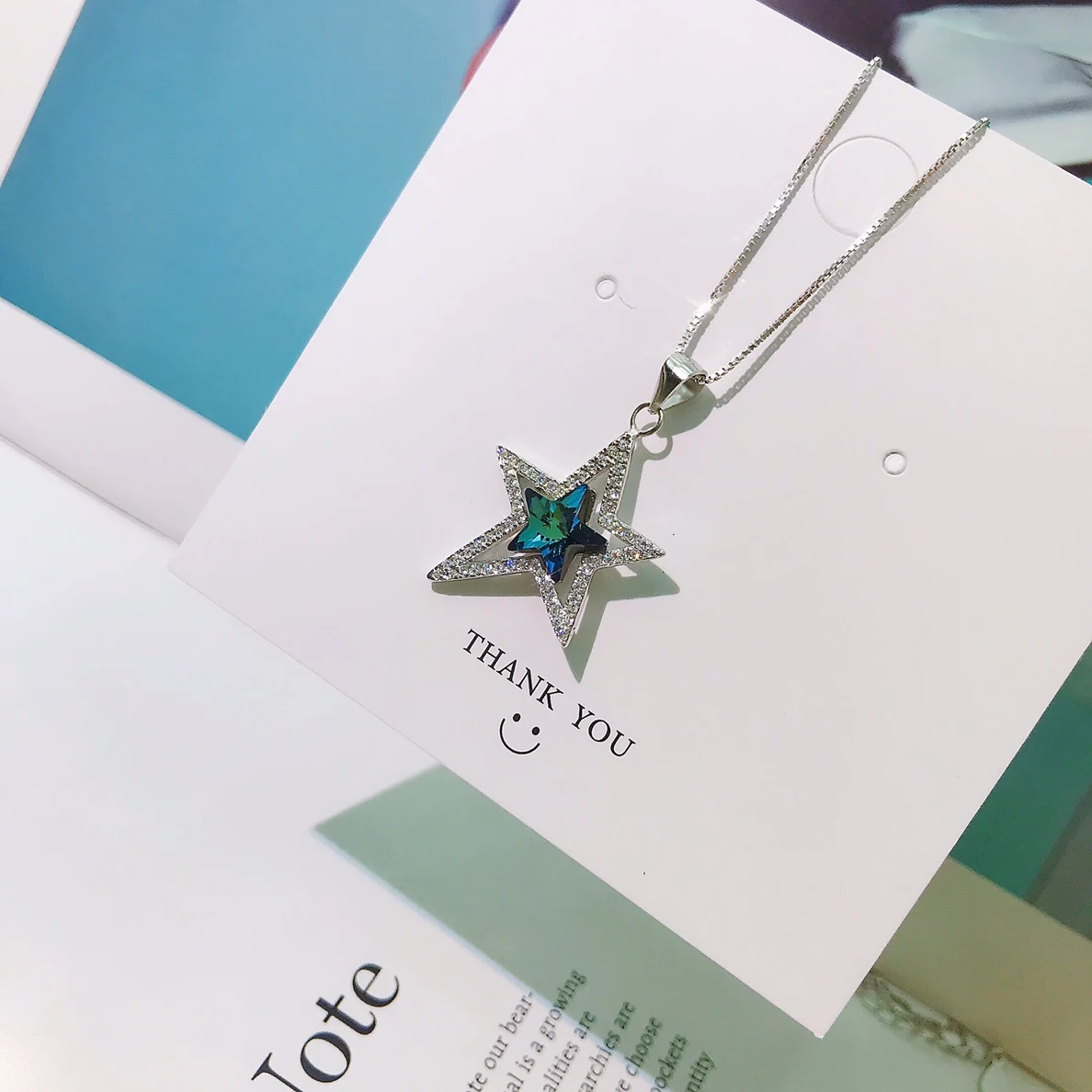 

Ожерелье женское из серебра 2022 пробы с фианитами и пентаграммой