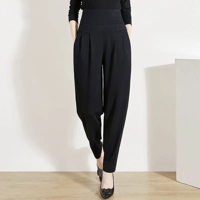 

Fashion Women Solid High Waist Harm Pants 2023 New Spring Summer Korean Elegant Female Office Lady Loose Trousers Tops G20