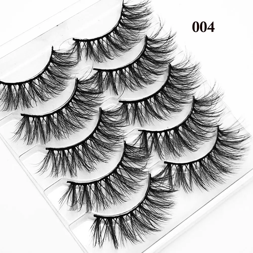 SKONHED 5 пар перьевых эффектов пушистые тонкие ресницы ручной работы для