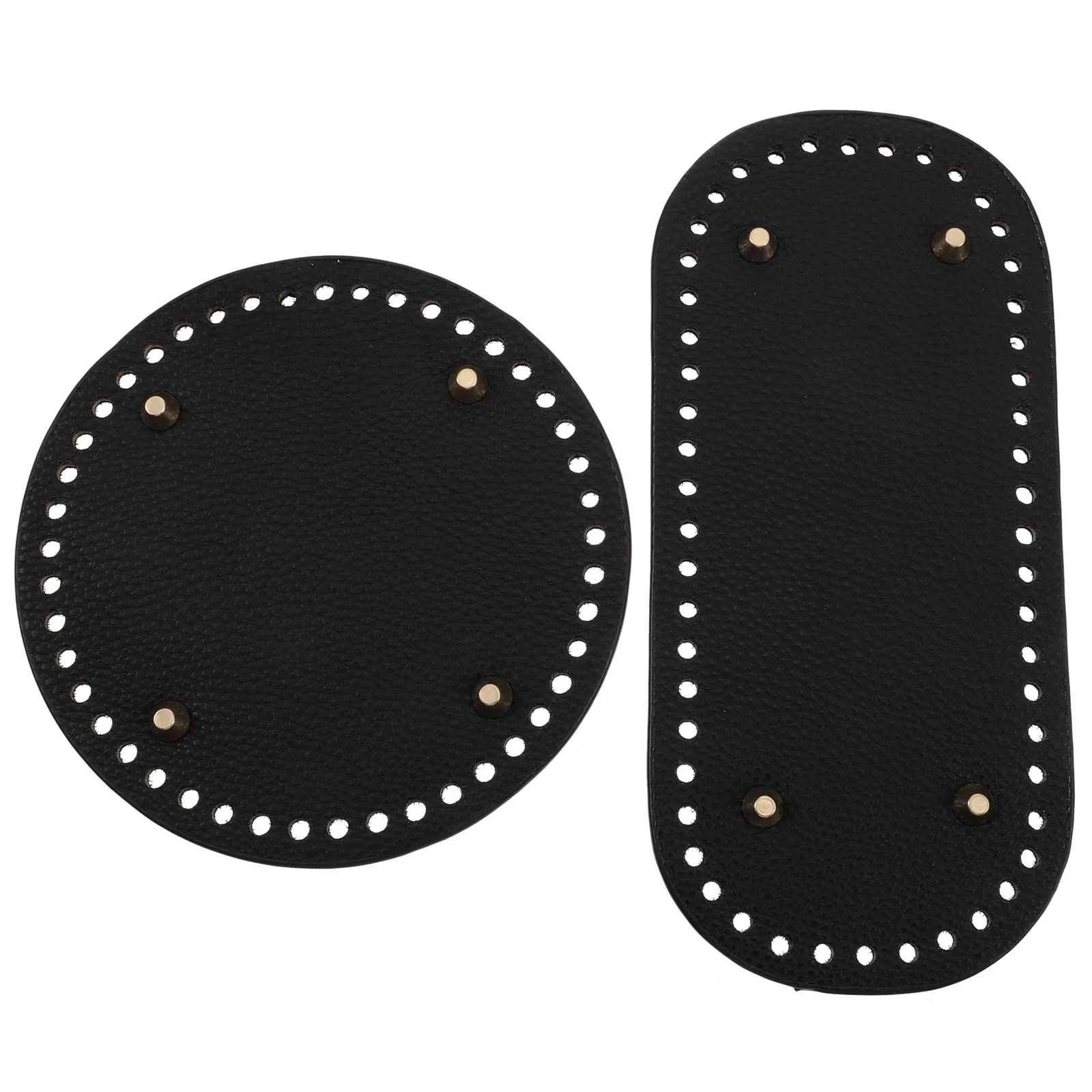 

2pcs PU Leather Bag Bottom DIY Knitting Crochet Bag Shaping Base with Holes
