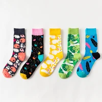 colorful funny socks women rabbit sheep feather leaf pattern calcetines mujer easter egg series personality socks meias 19122402