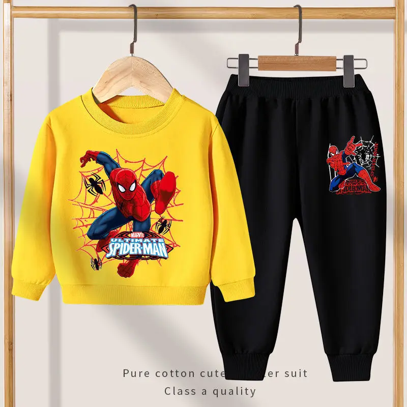 

2022 New Spiderman Children's Wear 3-12 Years Boys Cartoon Hoodless Top+Trousers 2Pes Clothing Suit Children's Casual Sportswear