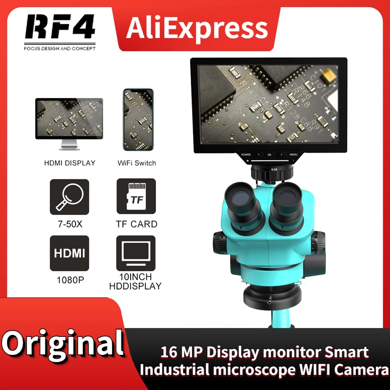 

RF4 16 MP Display Monitor Smart Industrial Microscope WIFI Camera High Definition 10 inch HD Display