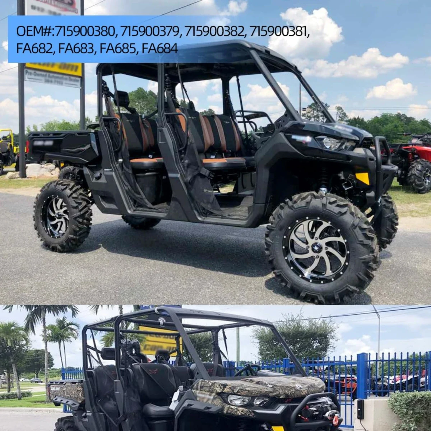Фото Передние и задние тормозные колодки для мотоцикла Can-Am Defender HD8 HD10 Max DPS XT LTD 799cc 976cc 2016-2022, комплект тормозных колодок из спечённого металла. №2