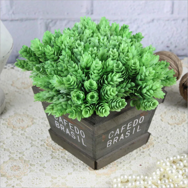 Искусственные зеленые растения Дешевые пластиковые цветы для фотографий