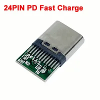 20pcs USB 3.1 Type-C Micro 24PIN Socket Board Welding Wire Female Header Splint Four-core Fast Charging PD Interface Connector