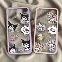 kawaii sanrios phone case cute kuromi my melody cinnamoroll cartoon soft rubber anti fall iphone phone case toy for girls gift