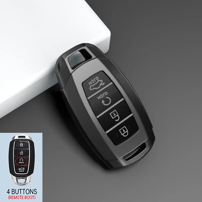 

Чехол для ключей от автомобиля с 3/4/5 кнопками, брелок для Hyundai I30 Ix35 KONA Encino Solaris Azera Grandeur Ig Accent Santa Fe Palisade