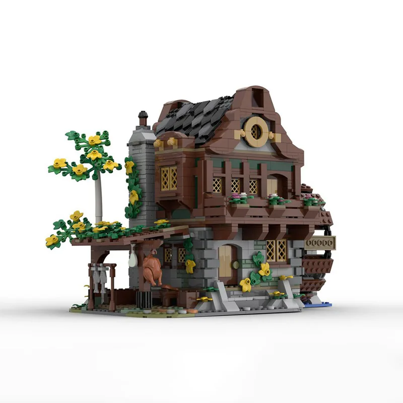1443 шт. Moc средневековая водяная фабрика модульная модель замка строительные