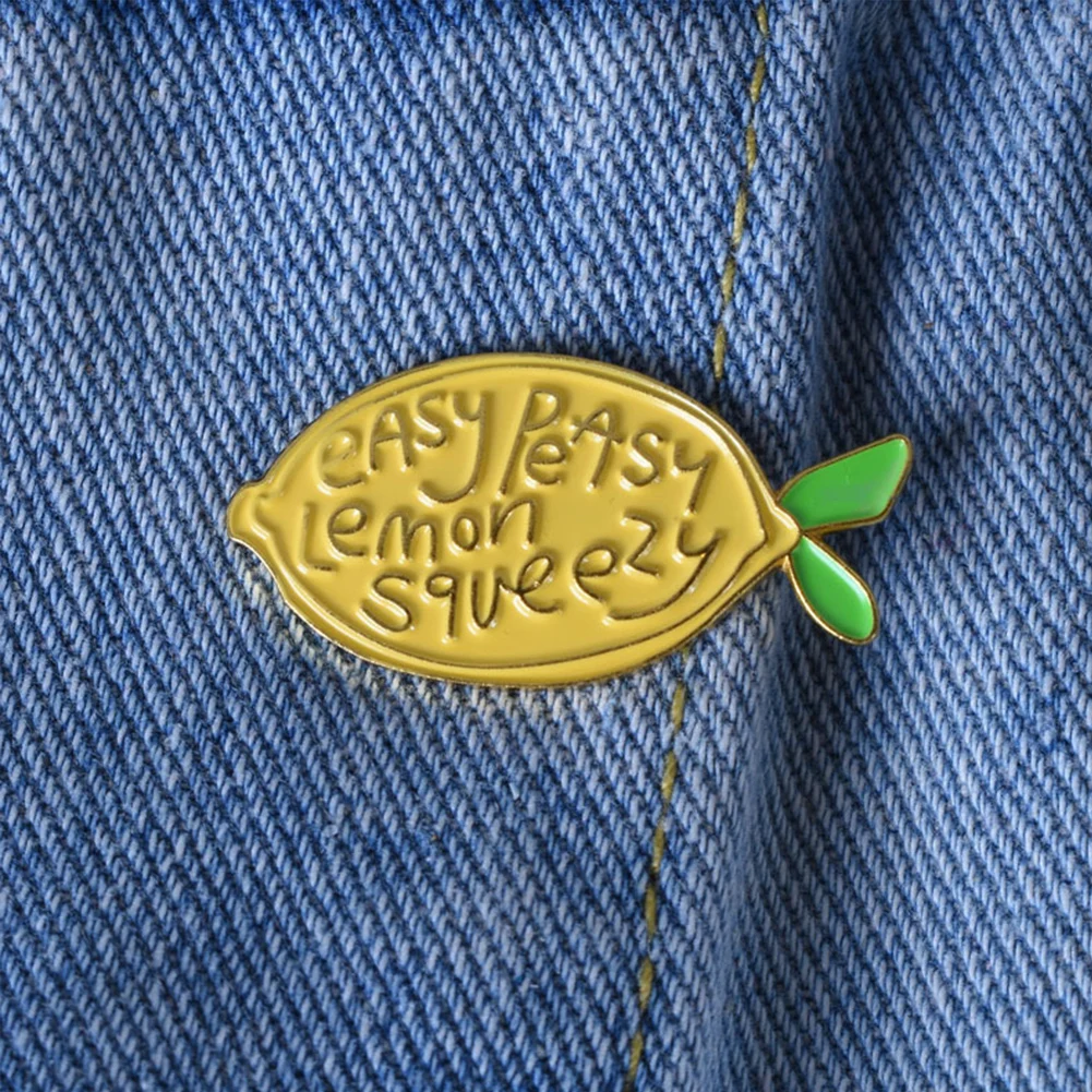 

Brigh Yellow Lemon Fashion Fruit Enamel Cute Lemon Mango Brooch Pin Metal Badge Clothing Jewelry Accessories Wholesale For Women