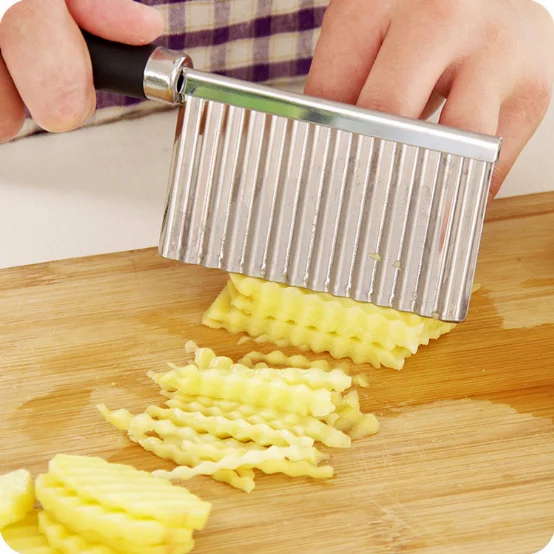 1Pcs MultifunctionPotato Knife Corrugated Stainless Steel Wave Potato Slicer Fries Cutter LXX | Дом и сад