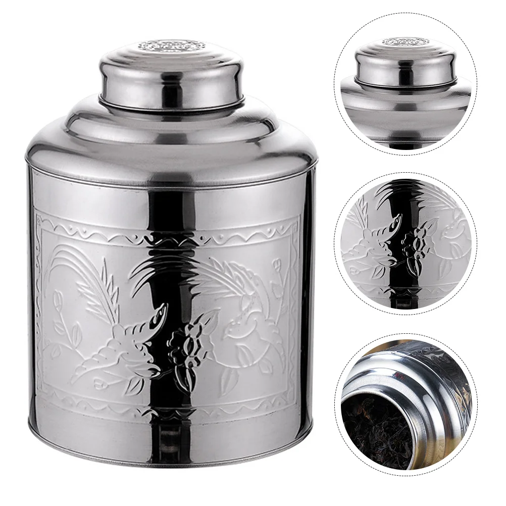 

Tea Storage Canister Jar Container Stainless Tin Steel Metal Coffeeloose Can Airtight Kitchen Flour Containers Jars Candy