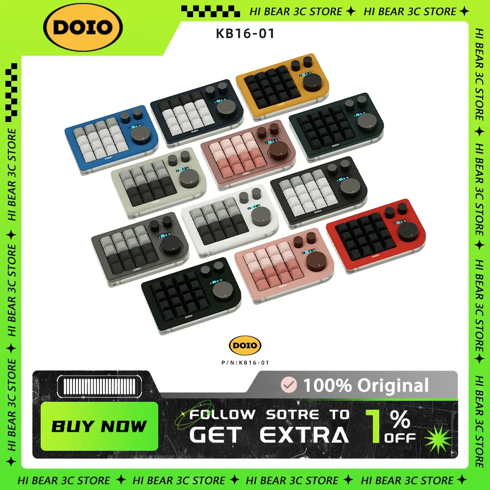 Механическая клавиатура DOIO дизайнерская мини-клавиатура RGB с тремя ручками