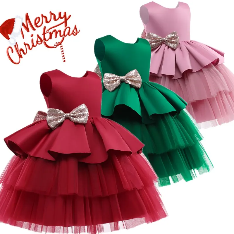 

Baby Christmas Dress Girls 1 3 5 Yrs Child Evening Dress for New Year Costumes Kid Girl's Clothing Toddler Formal Birthday Dress
