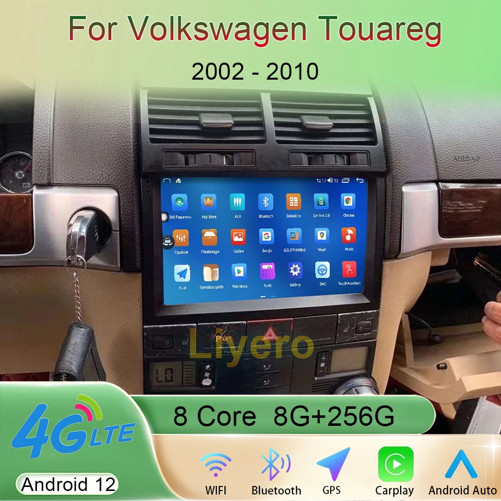 

Liyero Auto Android 12 For Volkswagen VW Touareg 2002-2010 Car Radio Stereo Multimedia Player GPS Navigation Video Carplay WiFi