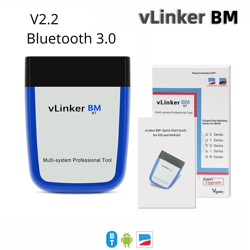 

Vgate vLinker BM ELM327 For BMW Scanner wifi Bluetooth 3.0 OBD2 OBD 2 Car Diagnostic Auto Scan Tool Bimmercode ELM 327 V 1 5