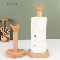 wood paper towel holder for kitchen bathroom dining table countertop wooden paper roll holderstanding paper towel rackstand