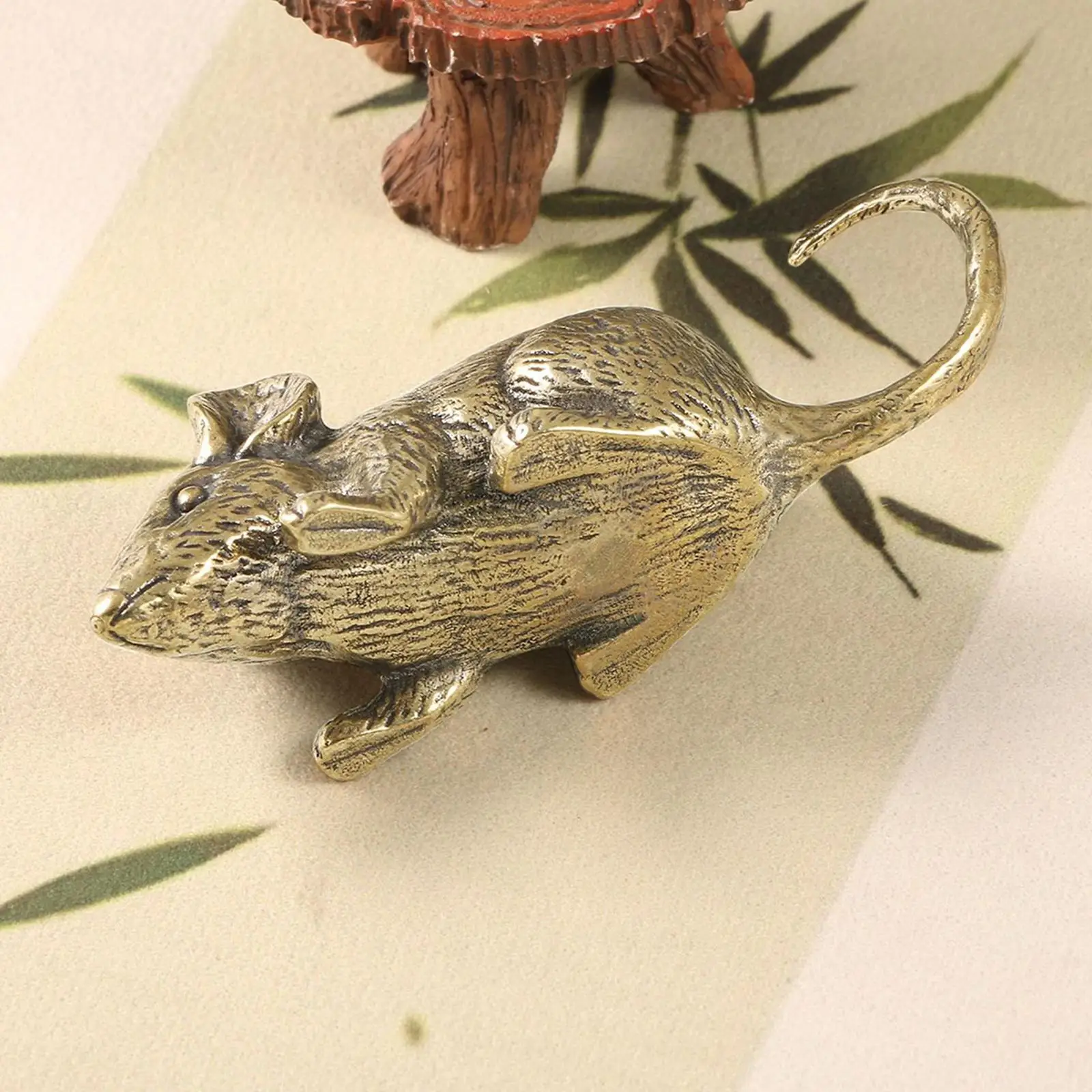 Латунная мышь статуя настольное украшение тонкая ручная работа износостойкая