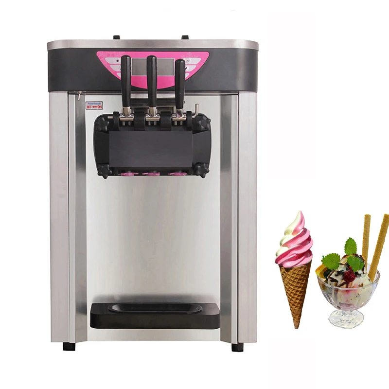 

Soft Ice Cream Machine Fridge to Make Three Flavors Ice Cream Cone Electric LCD Panel Ice Cream Makers