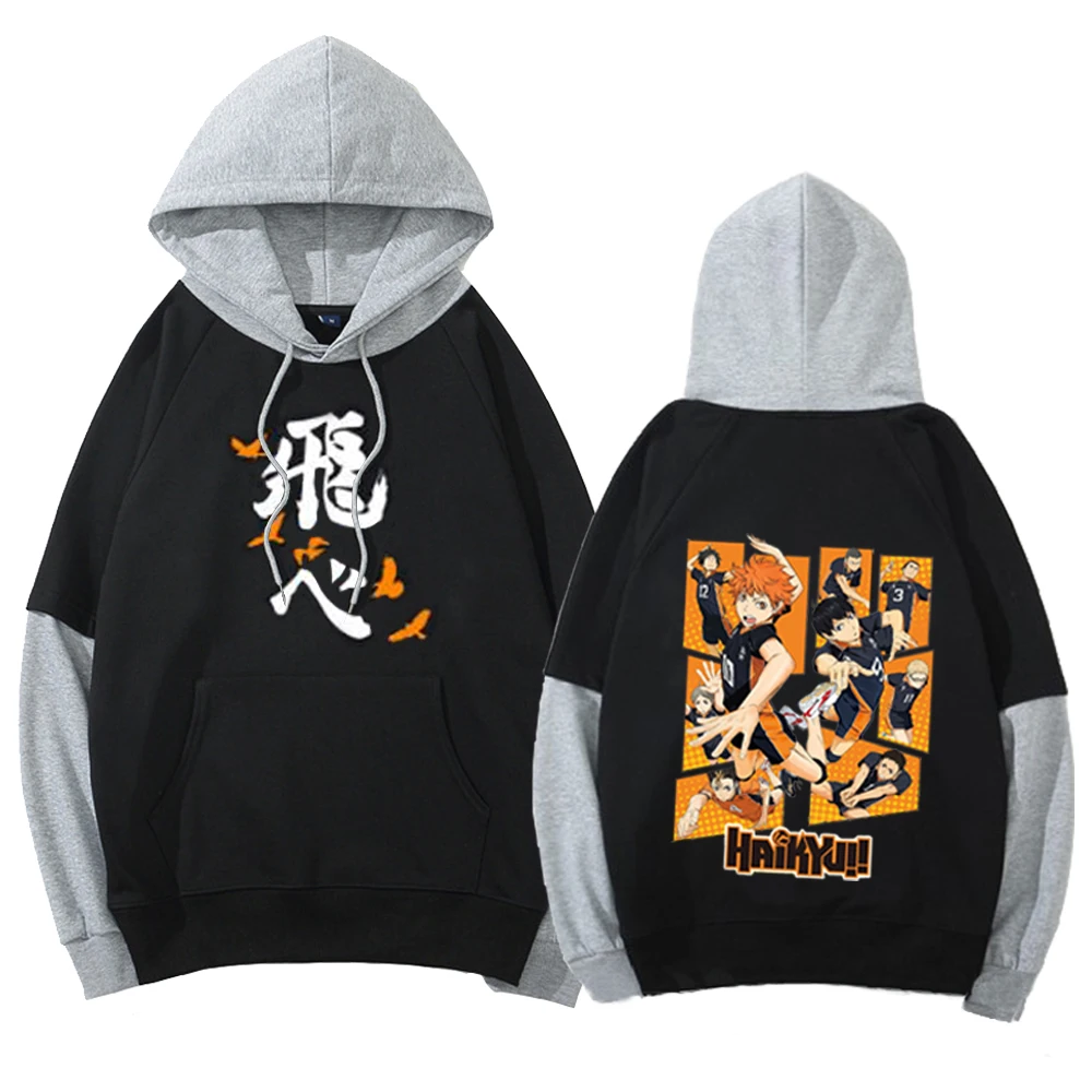 

Haikyuu Anime Hoodies Karasuno Fly Sweatshirts Men Women High Graphic Streetwear Pullover Hip Hop Harajuku Unisex Sweatshirt
