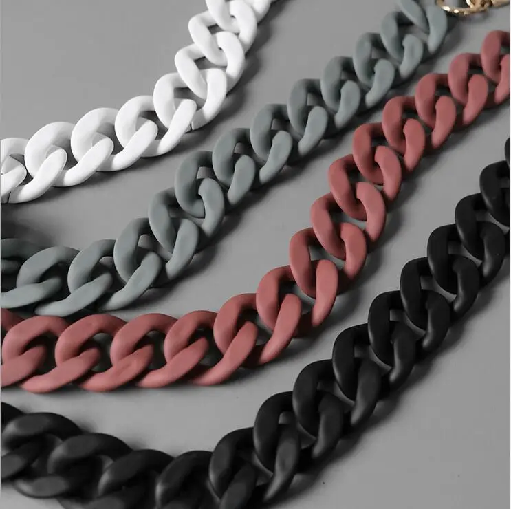 10pcs 45cm120cm Fashion Woman Handbag Accessory Black White Green Resin Chain Luxury Frosted Strap  Clutch Shoulder Purse Chain