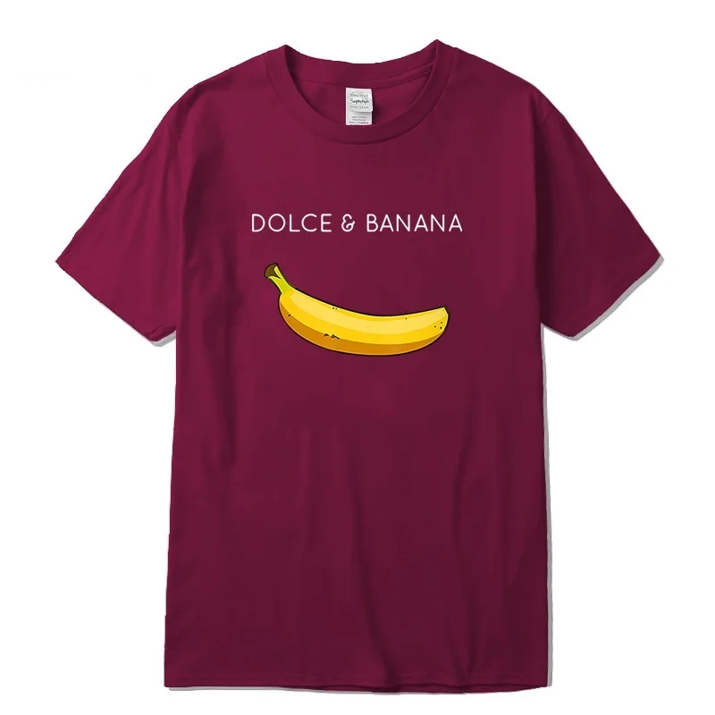 

Camiseta de manga corta para hombre, camisa informal holgada con cuello redondo y estampado divertido de plátano, 100% algodón,