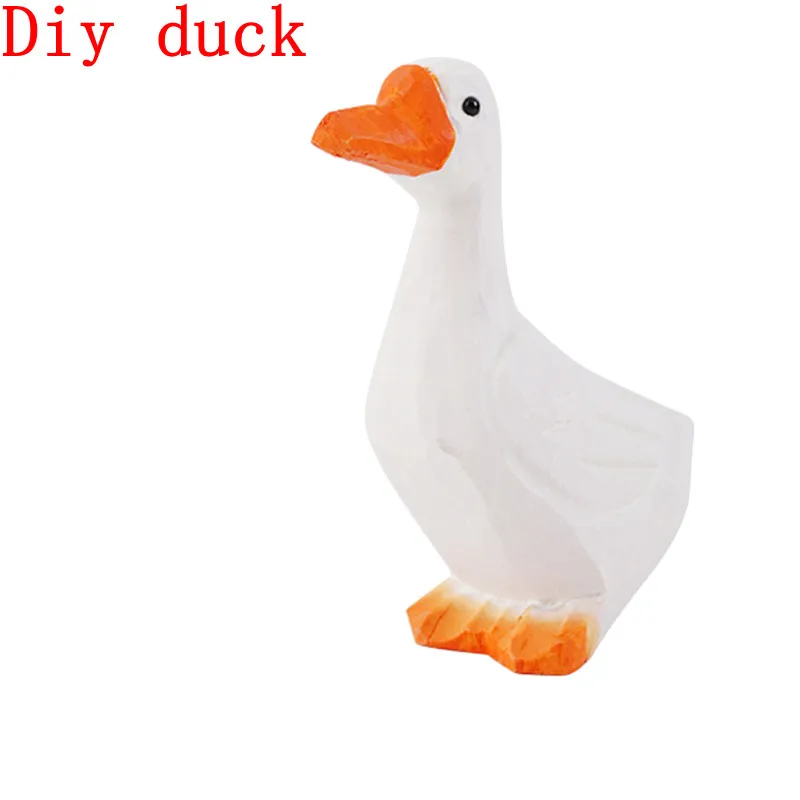 Cartoon Duck Ornament Funny Home Ornament Wooden Duck Desktop Adornment