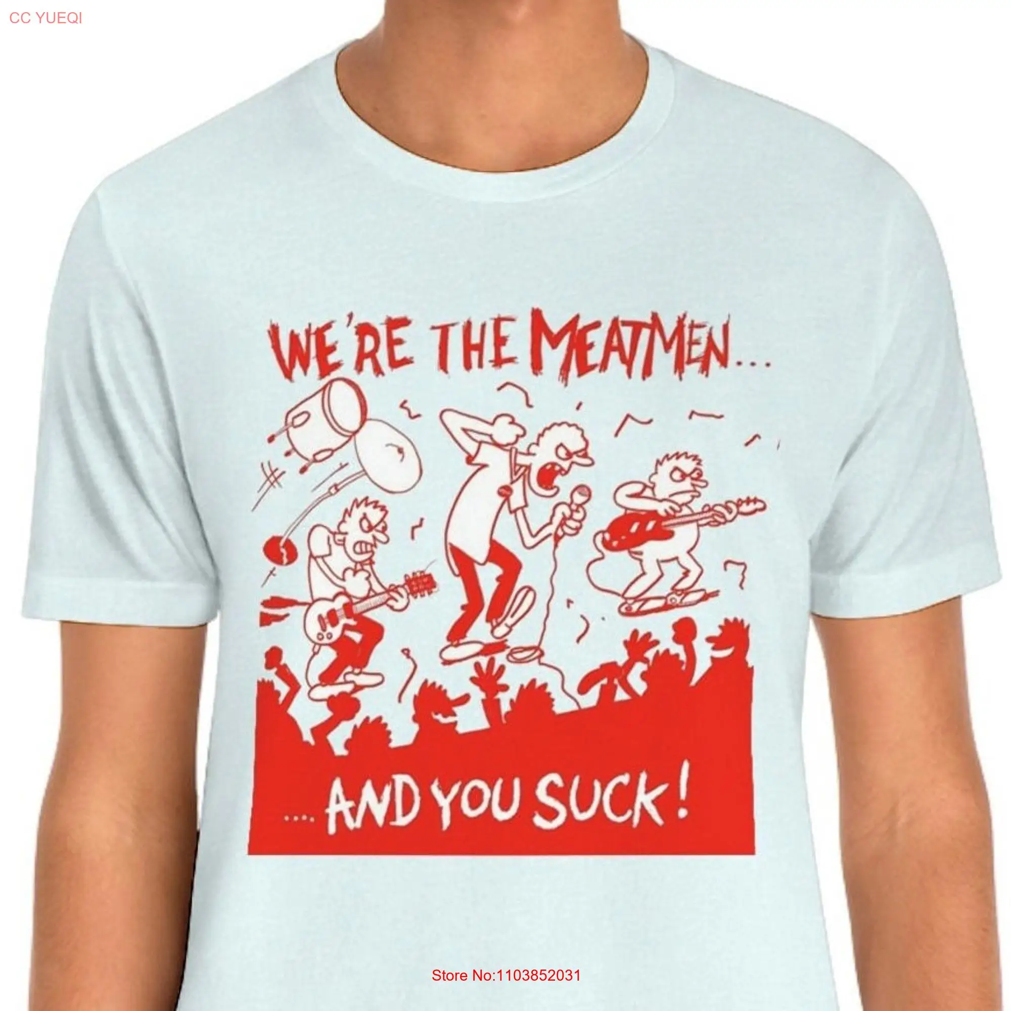 Футболка с надписью Meatmen Мы и вы в стиле панк-рок 80 незначительной угрозой necros tesco