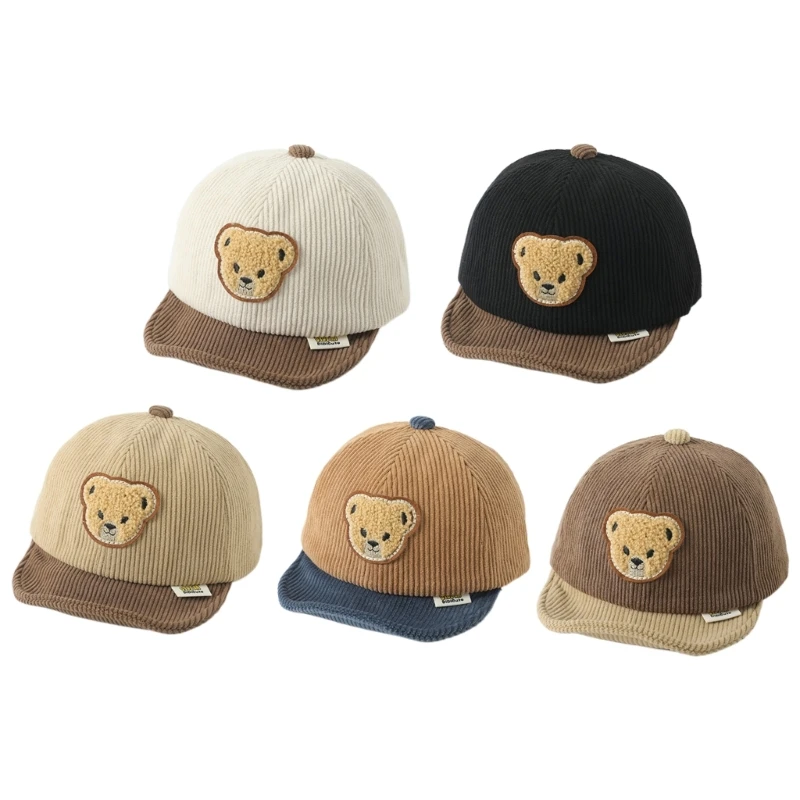 

Cartoon Curved Brim Hat Baseball Hat Baby Peaked Cap Embroidered Bear Hat