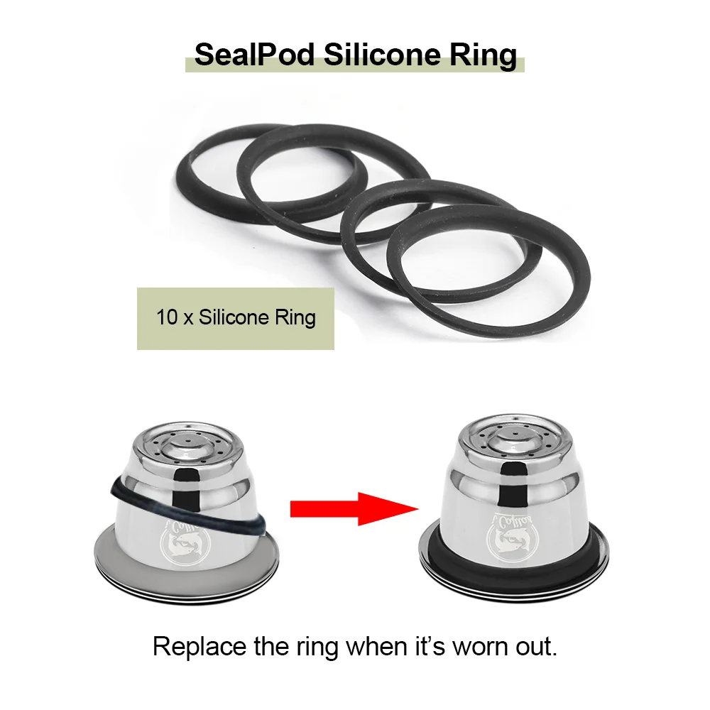 Многоразовые капсульные аксессуары для кофе из нержавеющей стали силиконовое