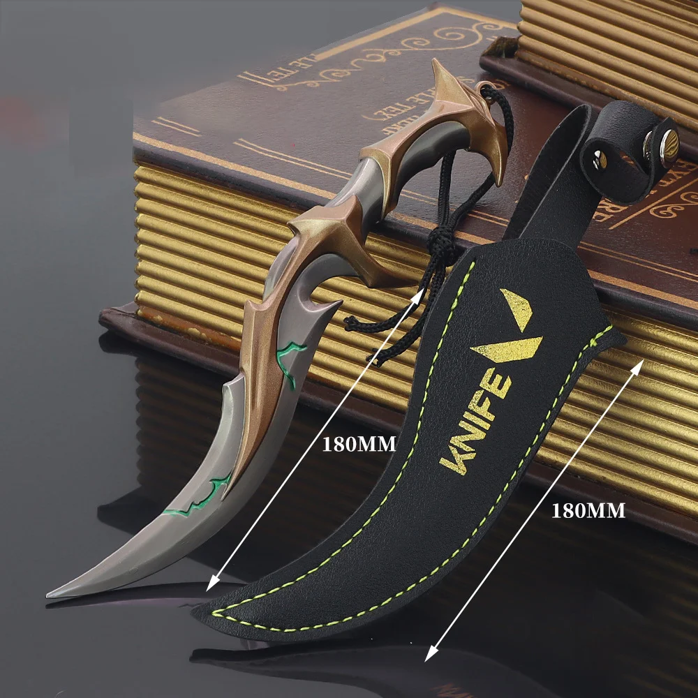

18CM Valorant Game Peripheral Forsaken Ritual Blade with Leather Case Metal Weapon Model Craft Toys