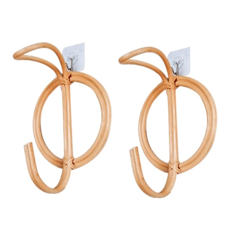 

2X Rattan Clothes Hook Retro Clothes Hook Simple Homestay Room Wall Hanging Rack Decorative Hook