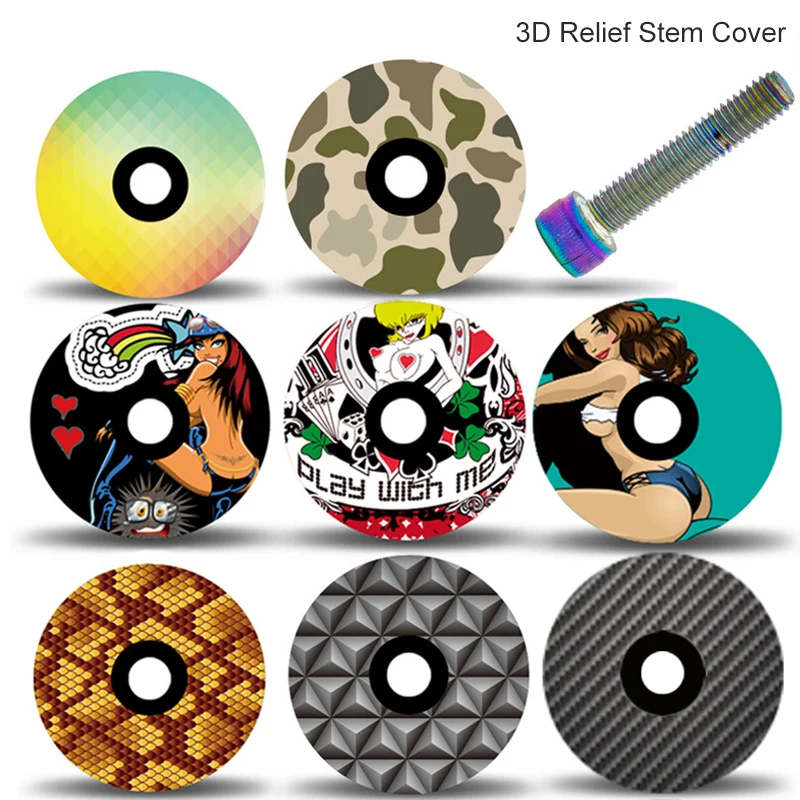 

Bicycle Headset Cover MTB Mountain Bike Road Bike Front Fork Aluminum Alloy Stem Cover Colorful Screws