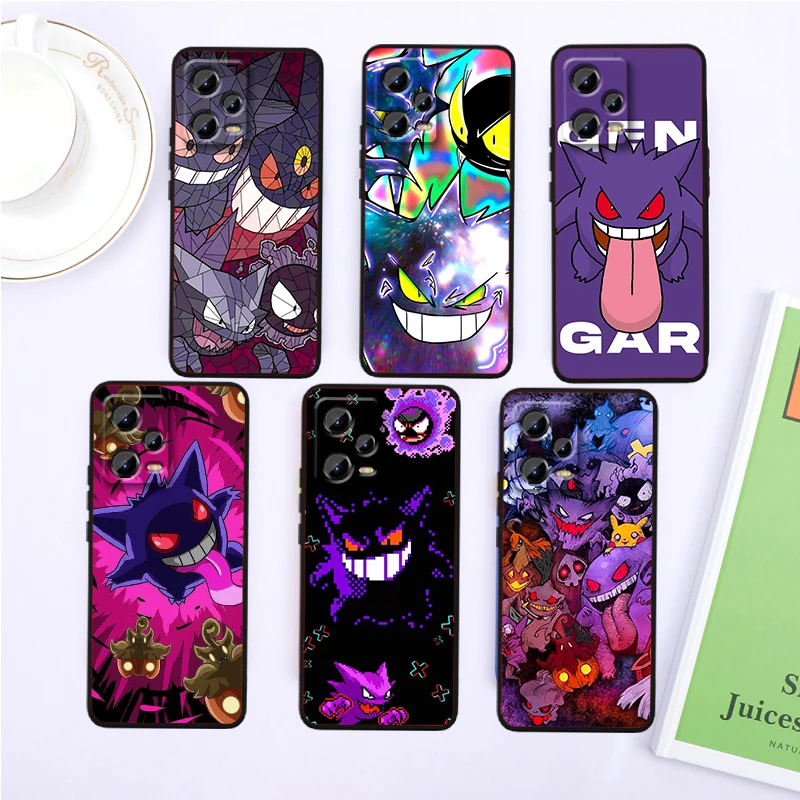 P-Pokemons G-Gengguis мультфильм для Xiaomi Redmi Note 13 12R 12 12S Turbo 11 11T 11S 10 10S Pro Plus 5G черный задний