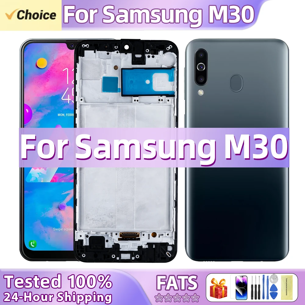 AMOLED для Samsung Galaxy M30 M305 SM-M305F LCD дисплей сенсорный экран дигитайзер с рамкой в сборе
