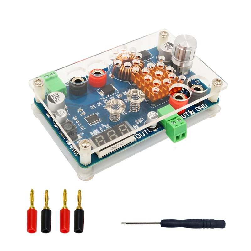 

Понижающий преобразователь, 5-32 В постоянного тока в 5-45 в 3 А, Регулируемый понижающий модуль с отображением напряжения и сенсорным переключ...