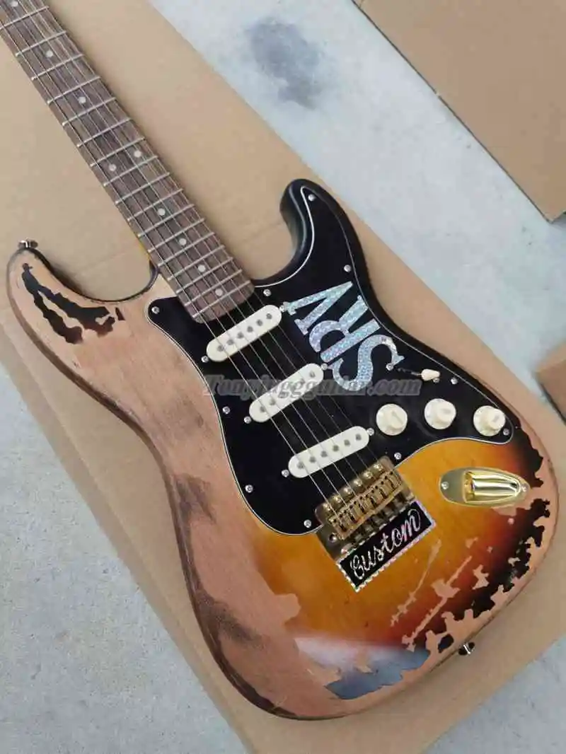 

Masterbuilt ограниченный выпуск Stevie Ray Воган Tribute SRV Strat Ocaster электрическая гитара винтажная Sunburst