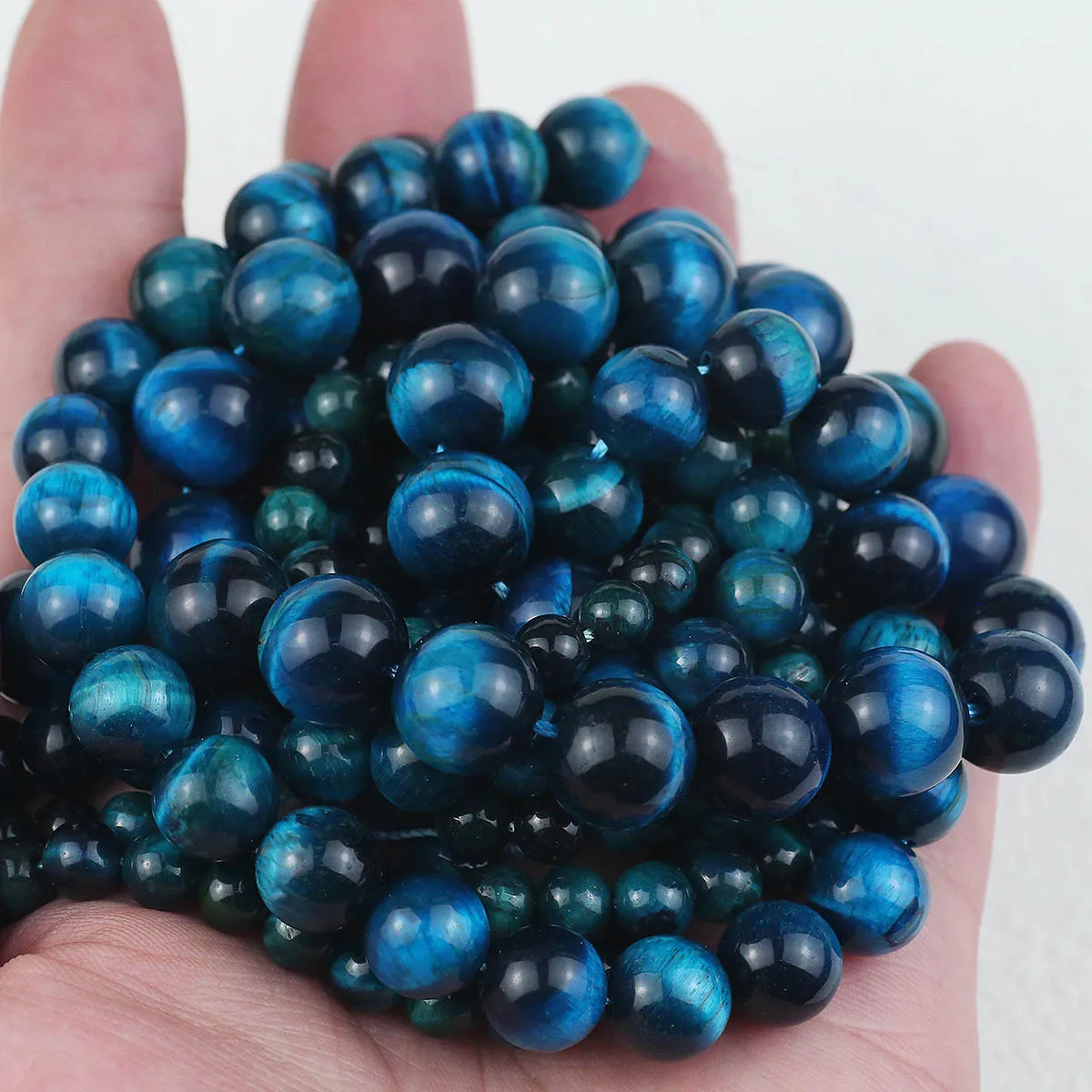 Свободное озеро синий тигровый глаз бусины круглый натуральный камень для