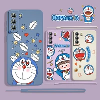 boy doraemon cute anime for samsung galaxy s22 s21 s20 s10 note 20 10 ultra plus pro fe lite liquid rope phone case capa cover