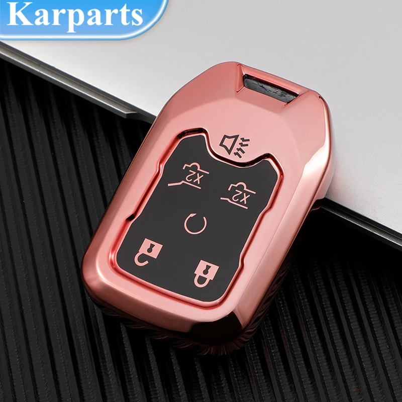 

TPU Car Key Cover Case for GMC Yukon XL Sierra Terrain Acadia for Chevrolet Tahoe 2015 - 2020 Remote Shell Fob Holder Keychain